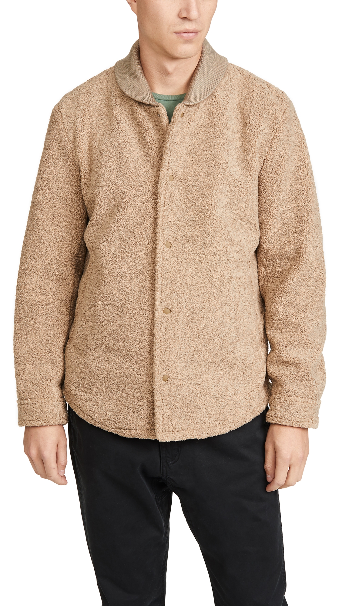 Club Monaco Sherpa Jacket In Brown 