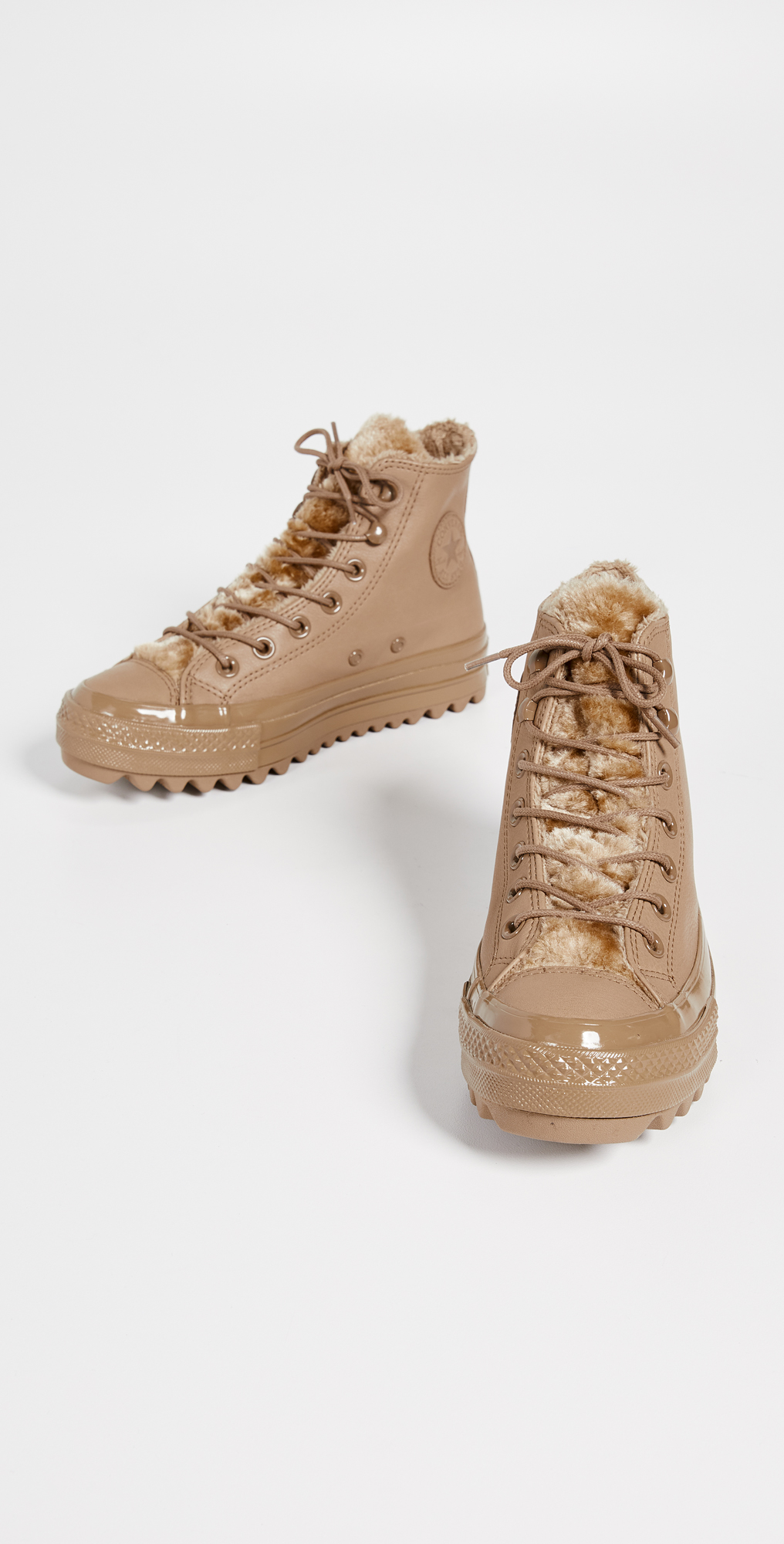 converse chuck taylor all star lift ripple beige high top trainers