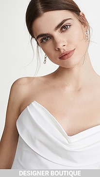 Cushnie - Strapless Corset Top with Drape at Bust
