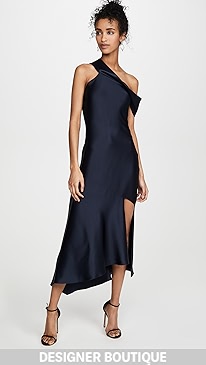 Cushnie - Off the Shoulder Slip Dress with Cascading Skirt
