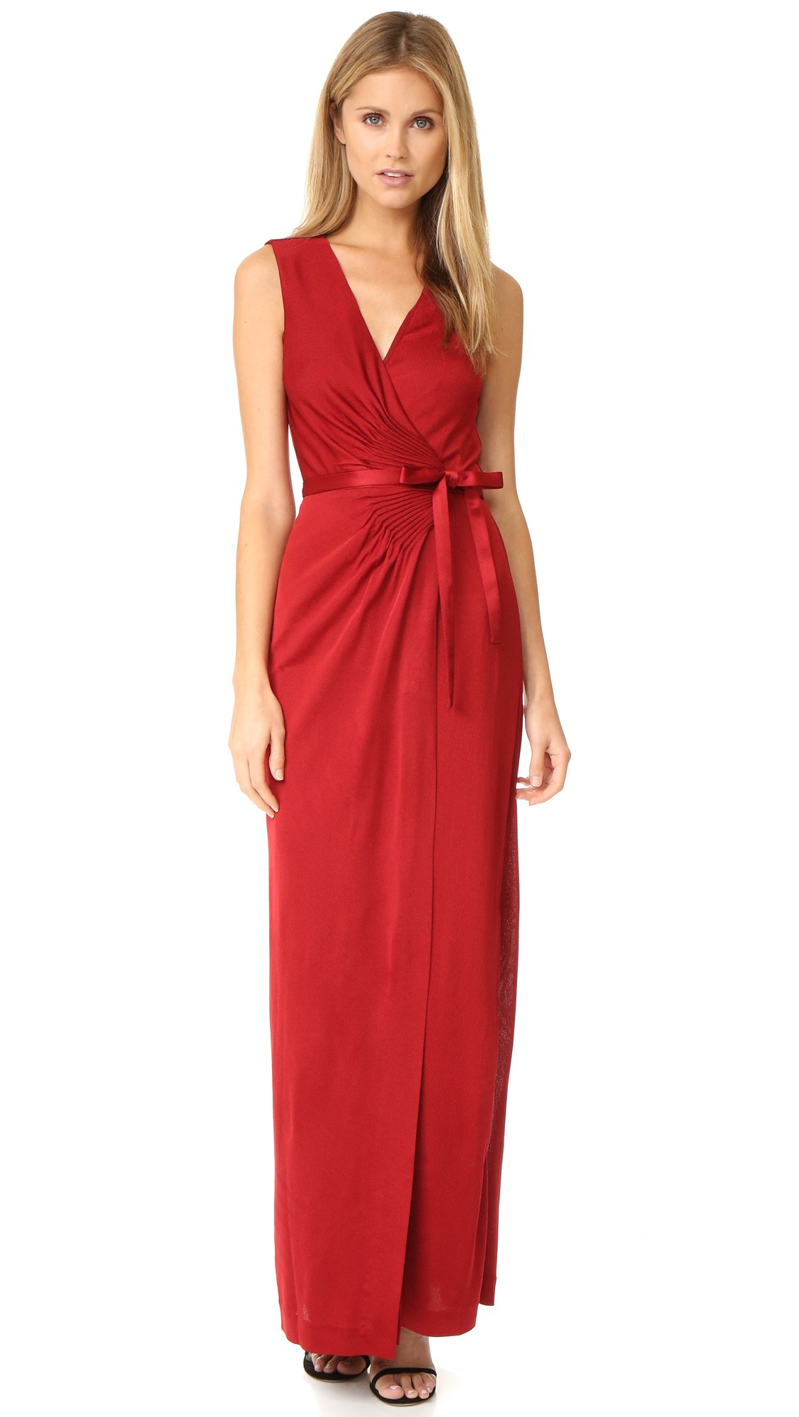 dvf red wrap dress