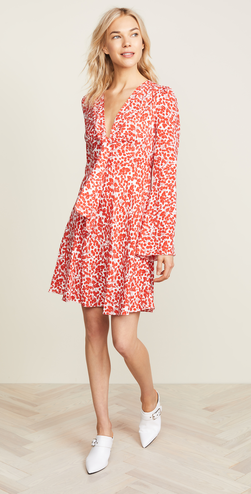 dvf tie front mini dress