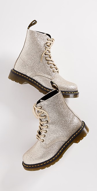 dr martens 1460 pascal glitter pale gold