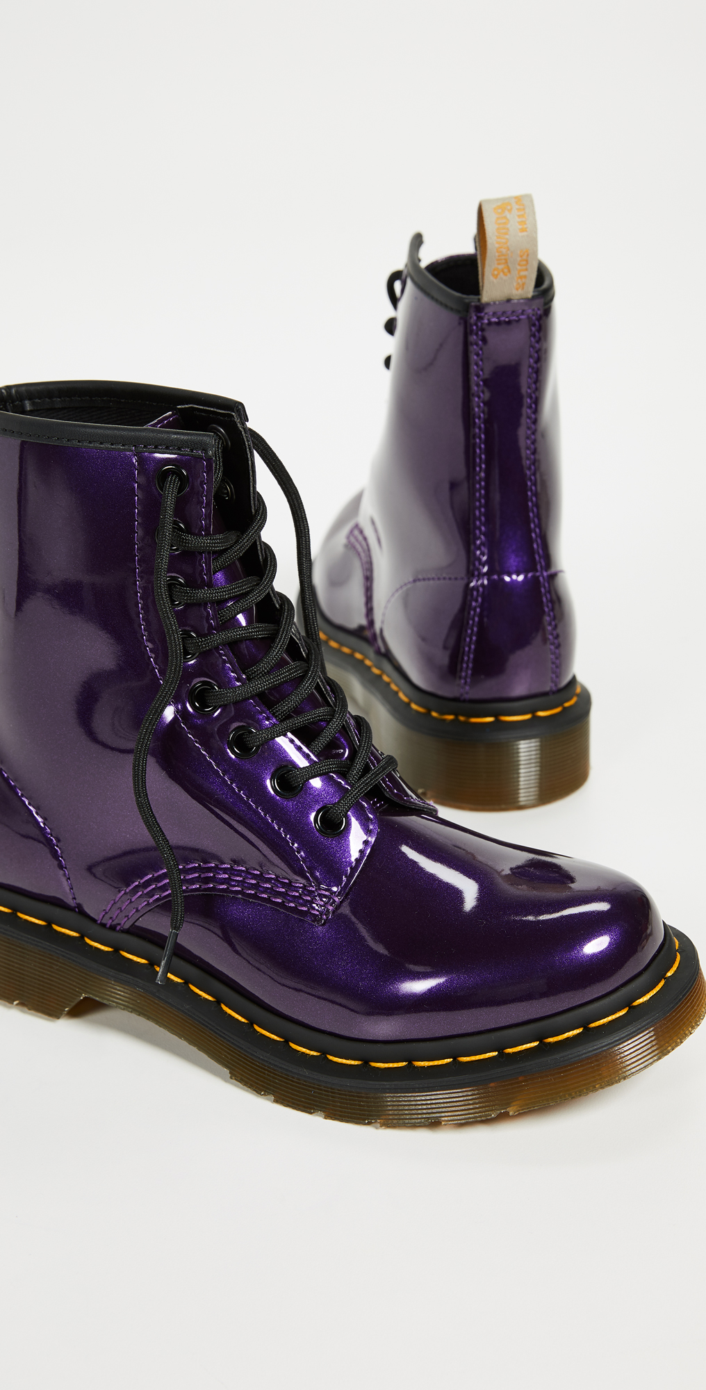 dr martens 1460 purple chrome flat ankle boots