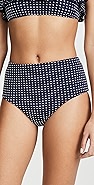 Eberjey Coastal Dot High Waisted Dita Bikini Bottoms