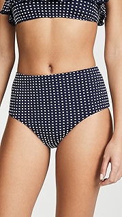 Eberjey Coastal Dot High Waisted Dita Bikini Bottoms