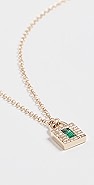 EF Collection 14k Mini Diamond Lock Necklace