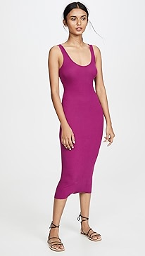 Enza Costa - Silk Rib Tank Midi Dress