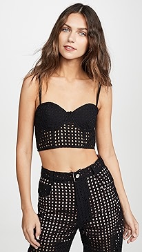 Fleur du Mal - Eyelet Balconette Bustier Top