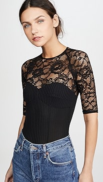 Fleur du Mal - Magnolia Lace Thong Bodysuit