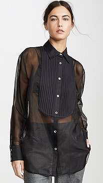 Fleur du Mal - Bib Shirt with Organza Body