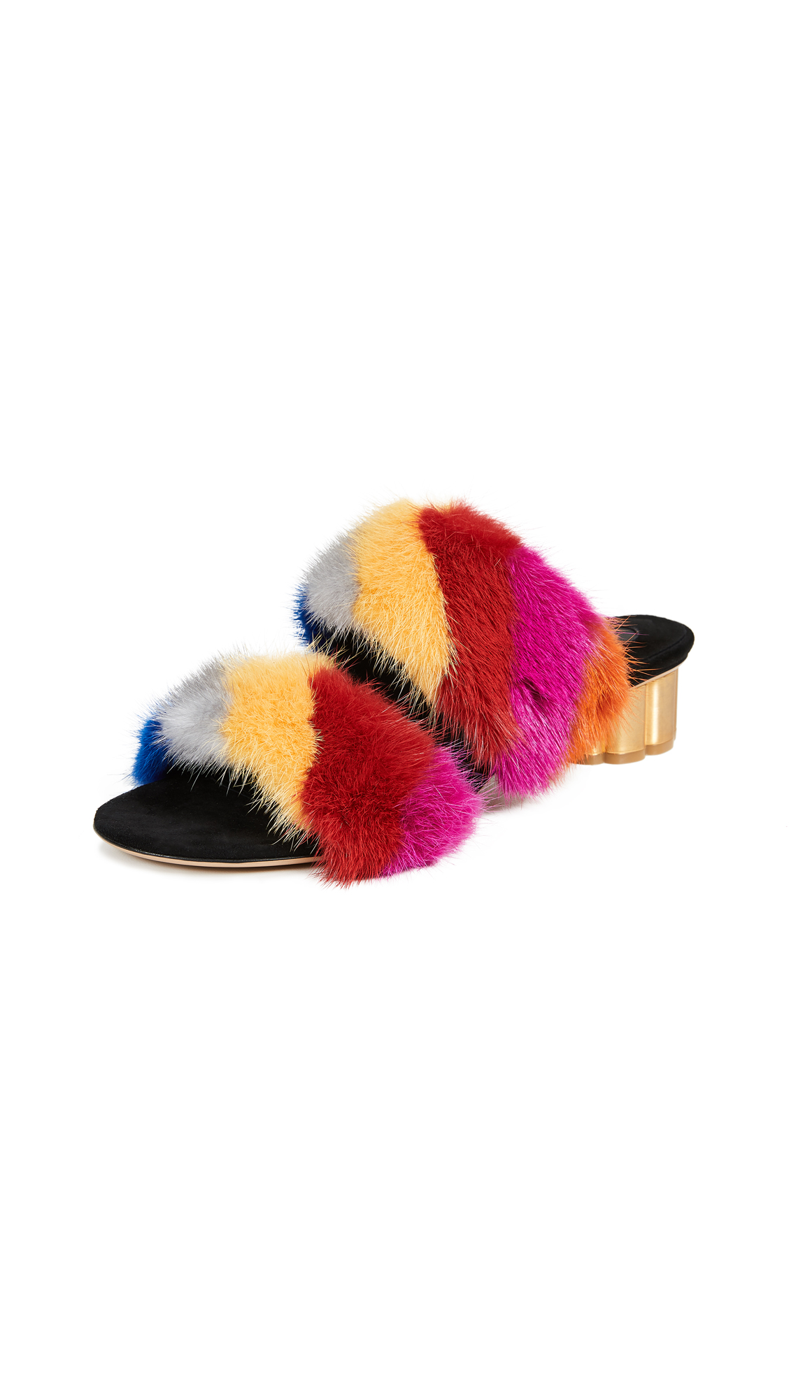 ferragamo fur slides