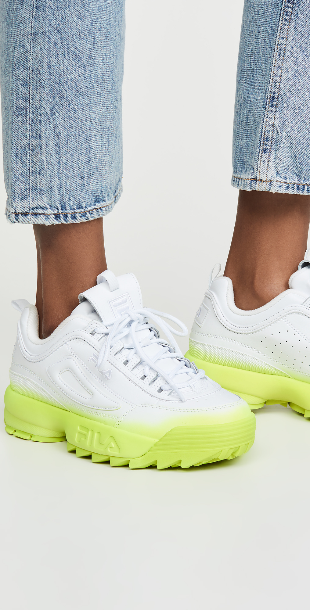 fila neon green shoes