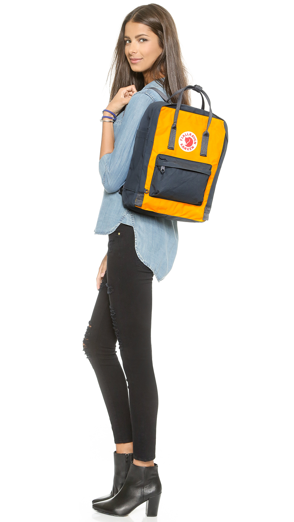 kanken navy warm yellow