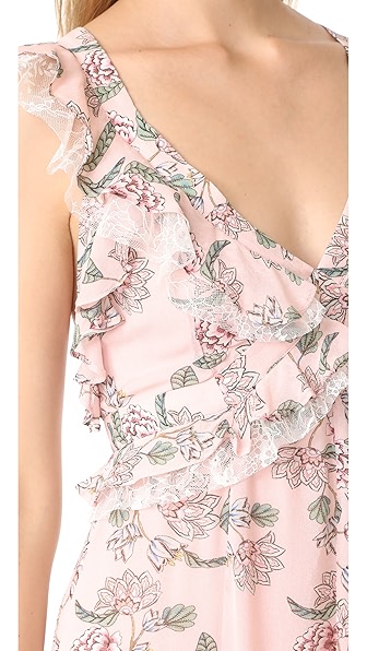 FOR LOVE & LEMONS BEE BALM FLORAL MAXI DRESS