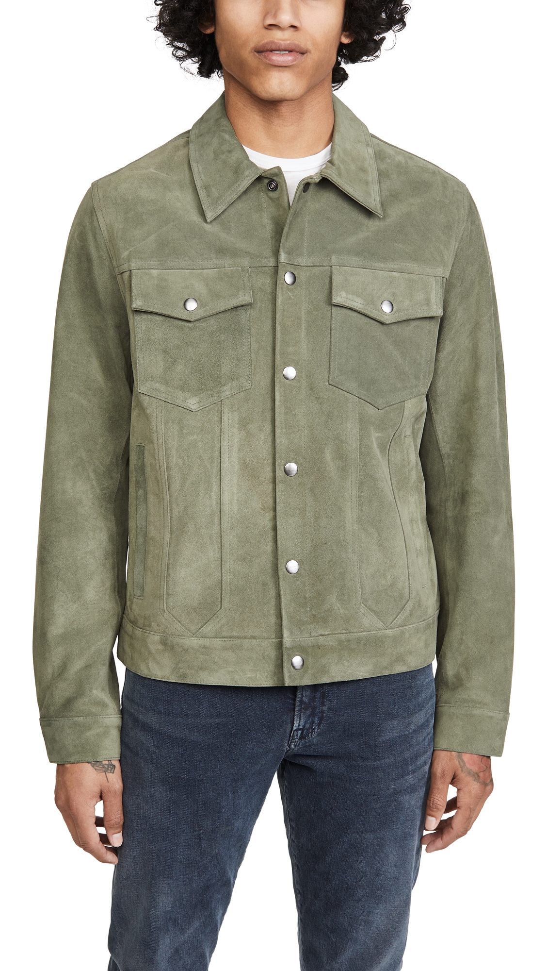 FRAME MODERN SUEDE TRUCKER JACKET