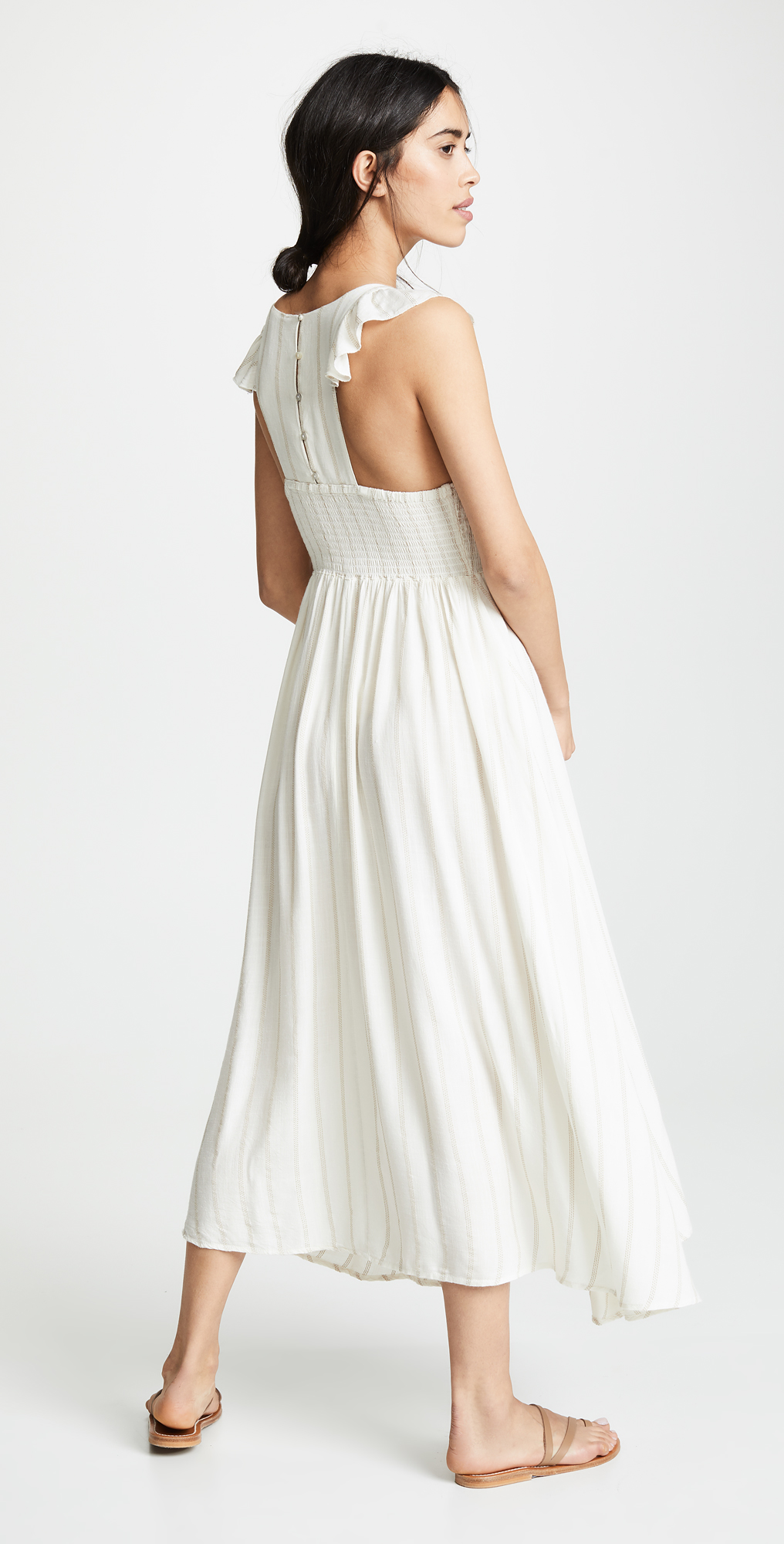 chambray butterflies midi dress