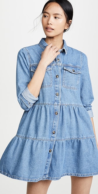 Free People Nicole Denim Shirtdress Shopbop New To Sale Save Up To 70