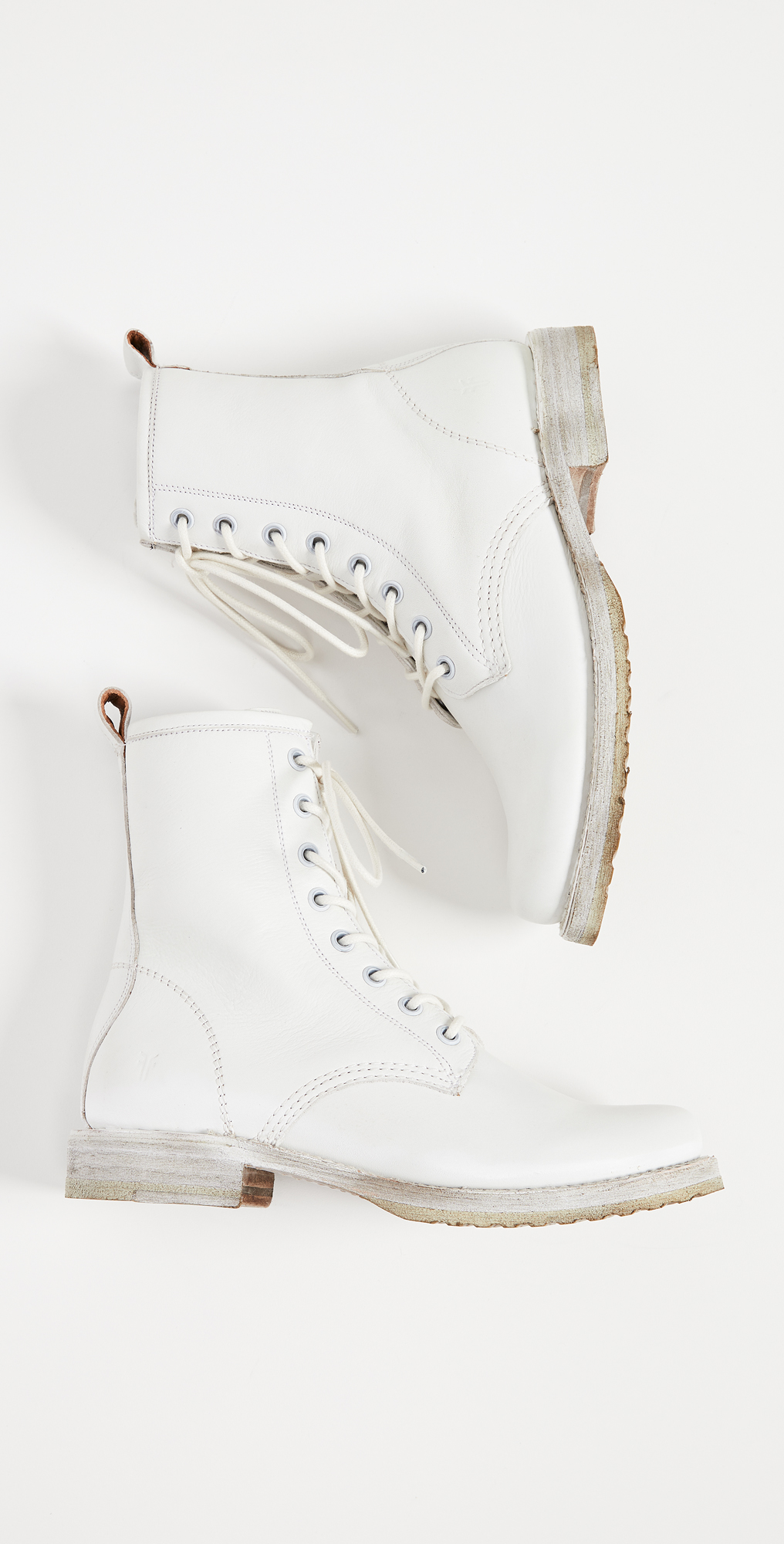 frye veronica combat boots white