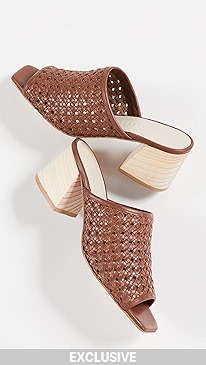 Freda Salvador - Pia Woven Block Heel Sandals