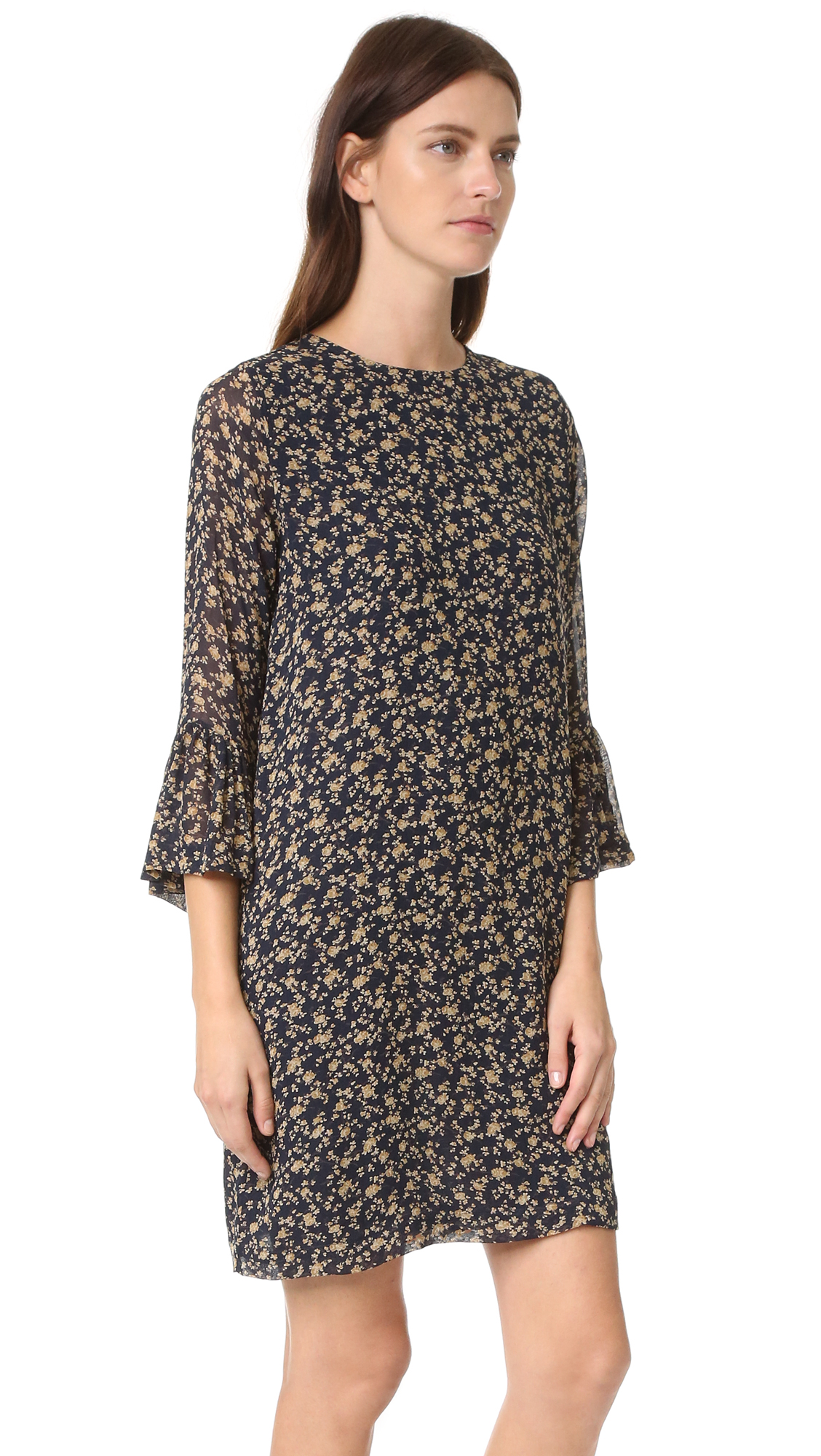 ganni georgette mini dress