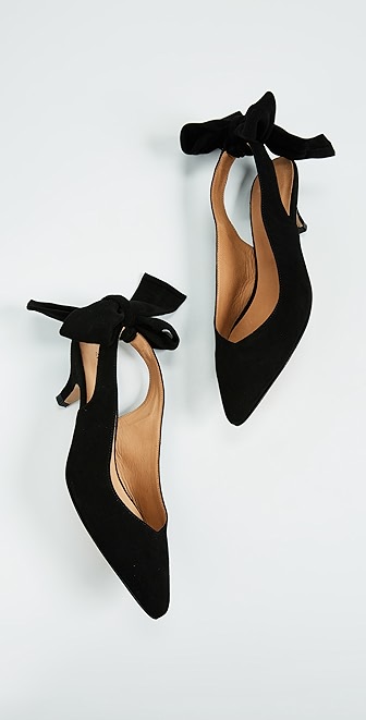 ganni bow kitten heels