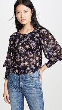 GANNI - Printed Georgette Blouse