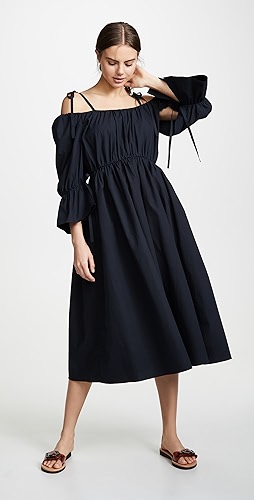 4610069 Black Embroidered Chest Dress