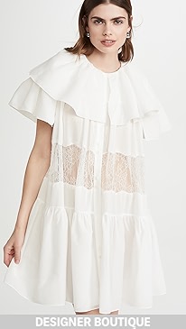 GOEN.J - Lace Trimmed Tiered Mini Dress