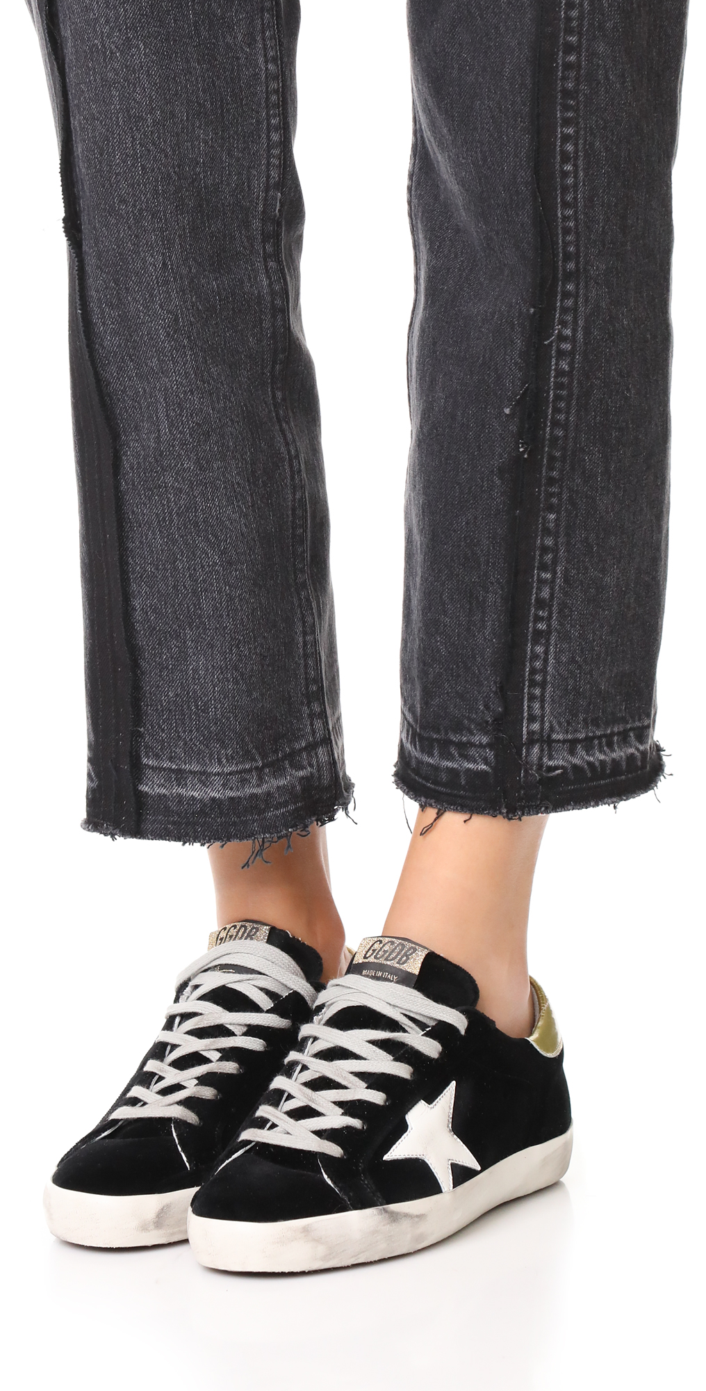 golden goose red velvet sneakers