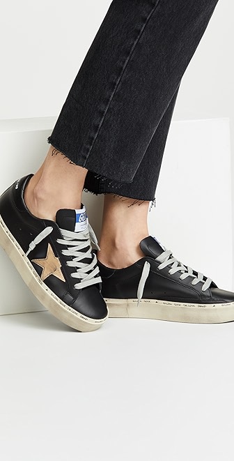 black high top golden goose sneakers
