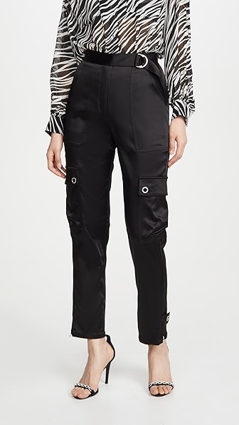 Simkhai Carolina Structured Sateen Utility Pants In Black