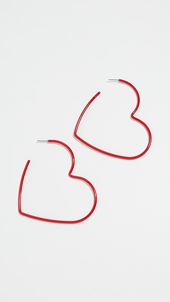 Kate Spade My Precious Heart Hoop Earrings In Red