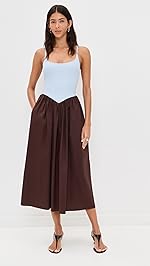 LE BOP - Alix Mixed Fabric Tank Dress
