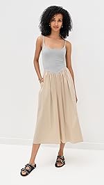 LE BOP - Alix Mixed Fabric Tank Dress