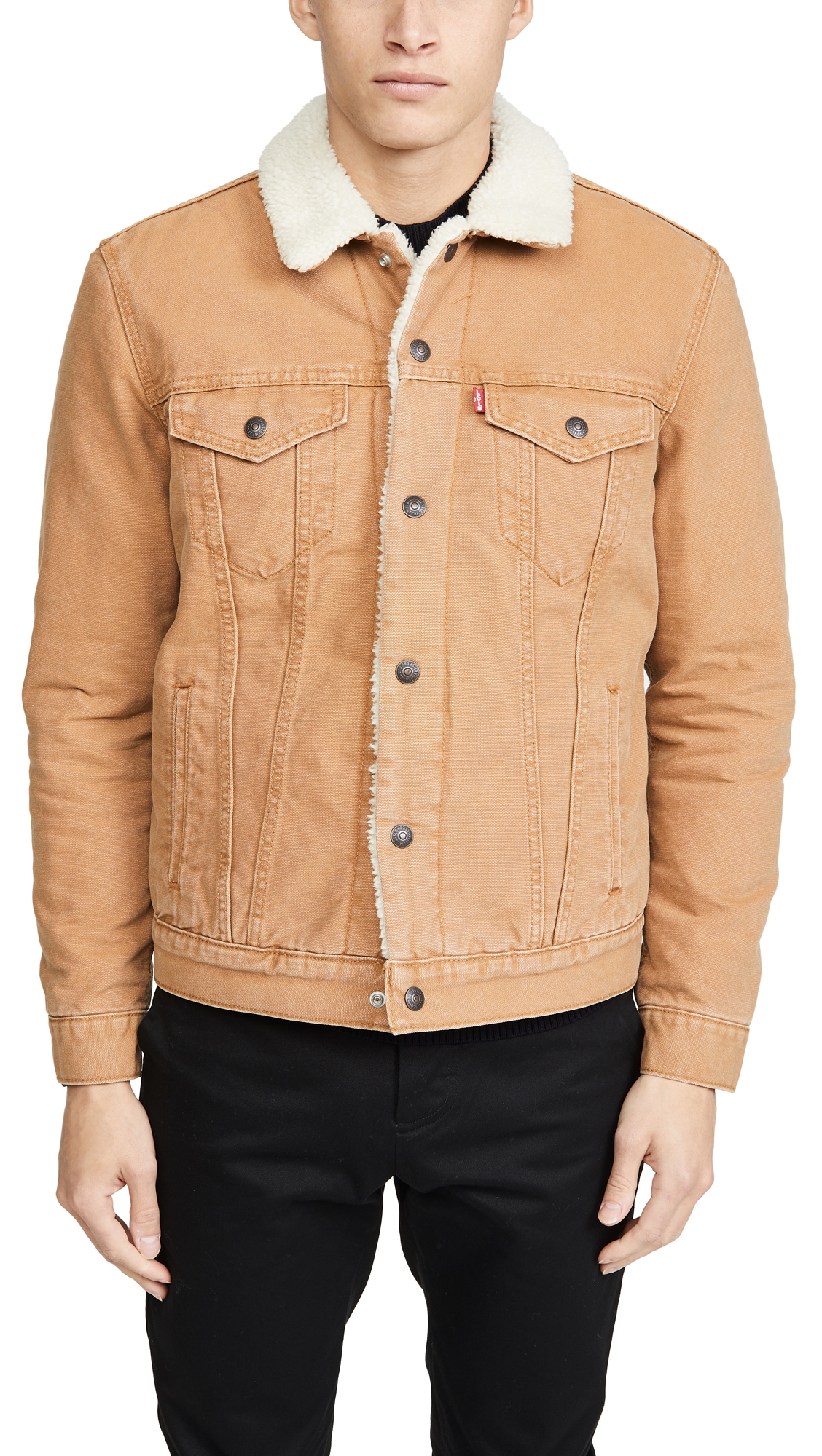 Levi tan sherpa jacket clearance