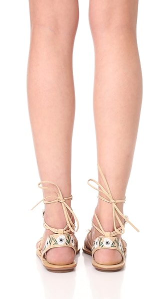 LOEFFLER RANDALL Fluera Wrap Sandals in Wheat/Anemone | ModeSens