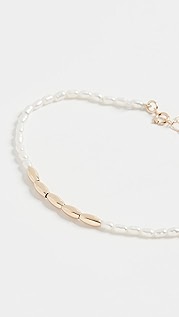 Loren Stewart 14k Rice Pearl & Gold Bead Bracelet
