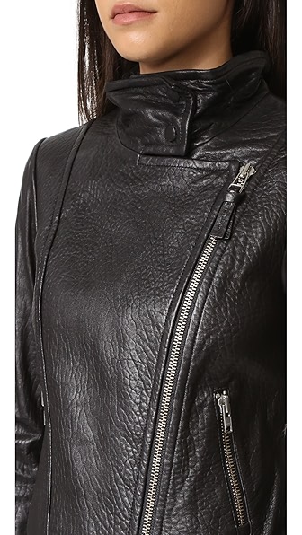 MACKAGE LISA PEBBLED LEATHER JACKET