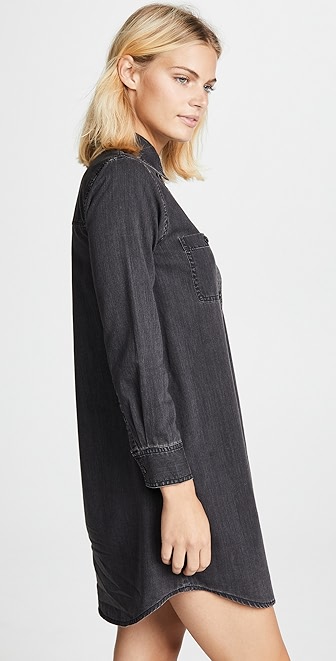 madewell black denim shirtdress
