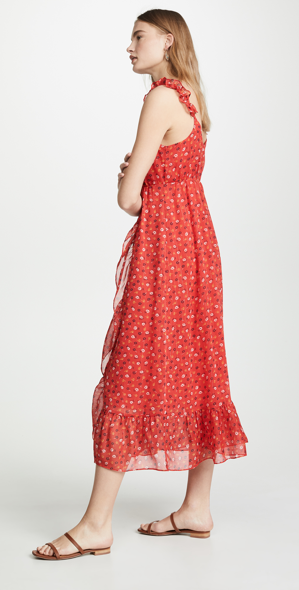 madewell ruffle strap wrap dress