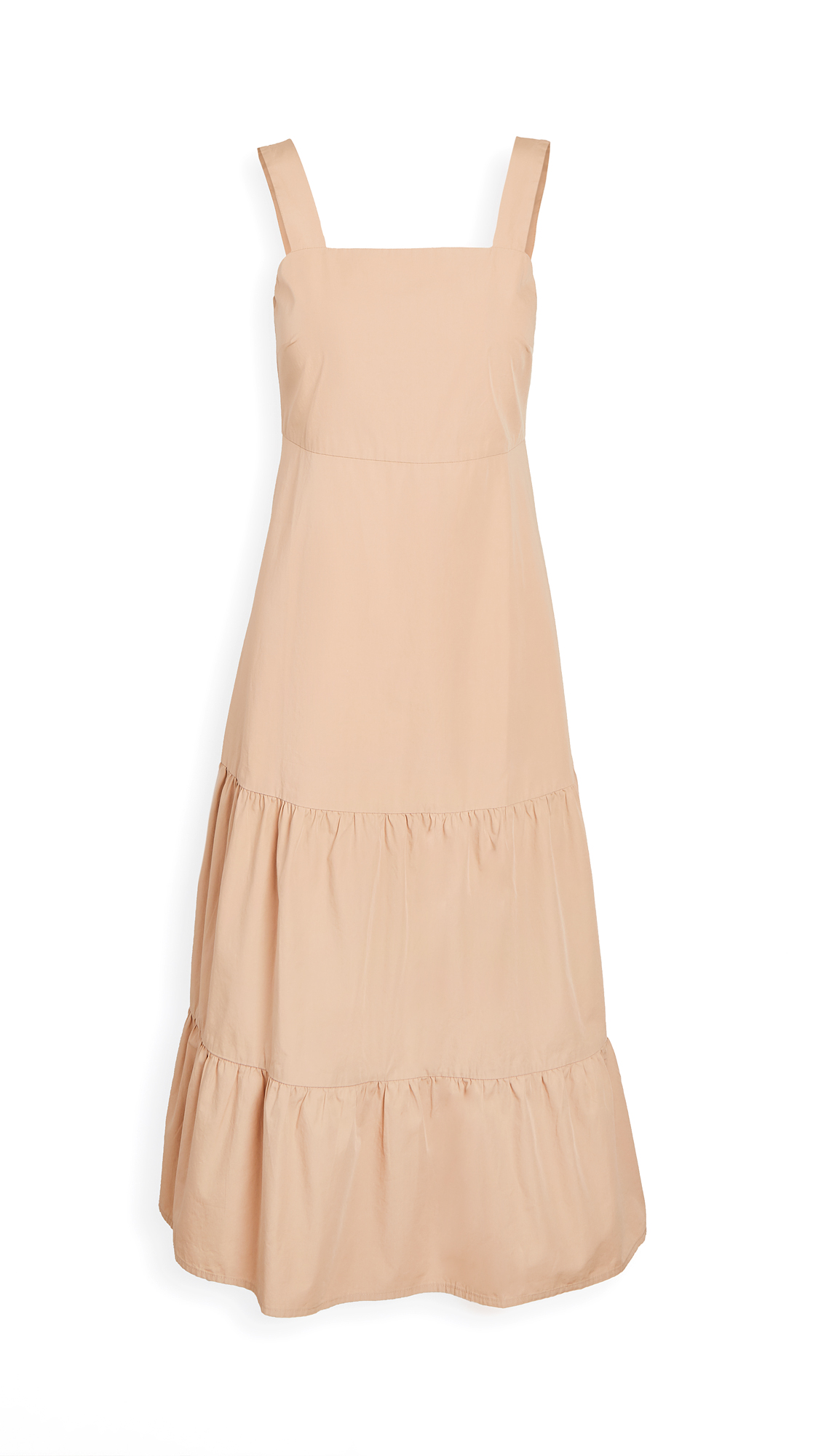 madewell poplin tank tiered midi dress