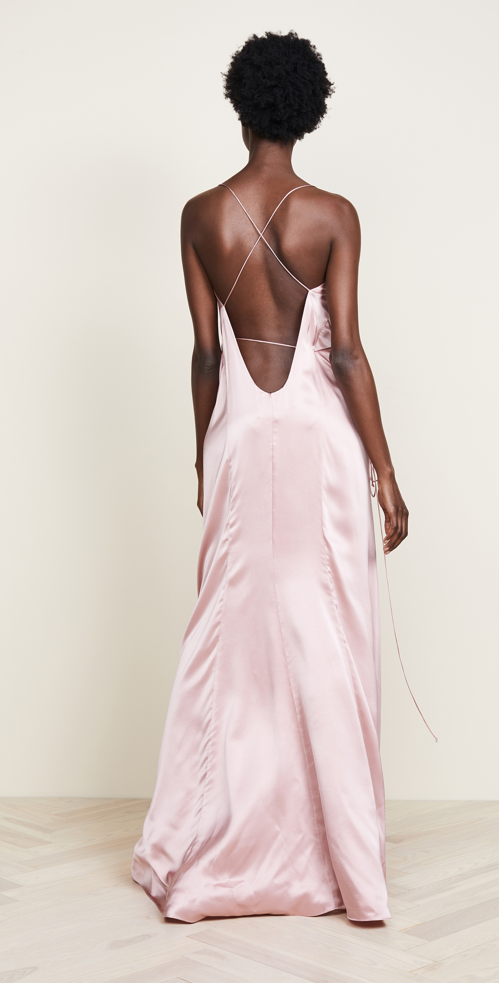 michelle mason strappy wrap gown