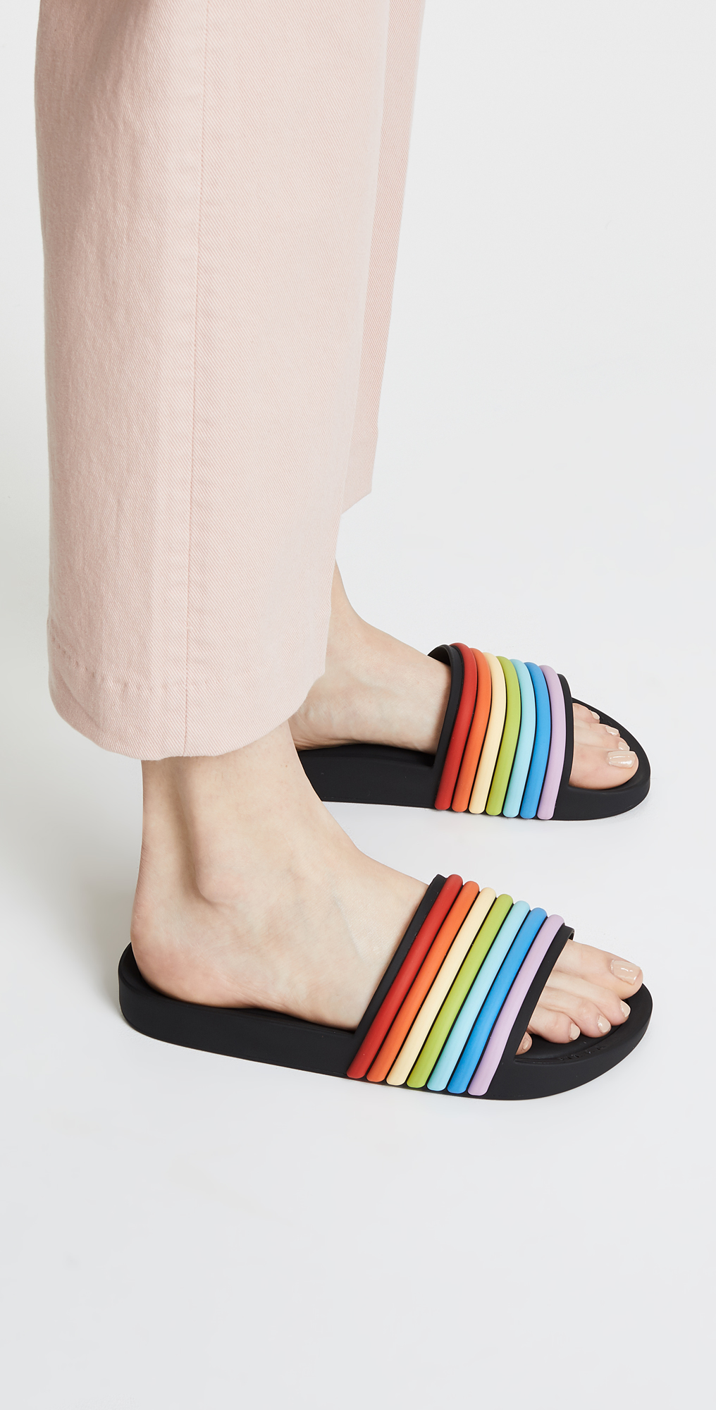 melissa beach slide sandal rainbow