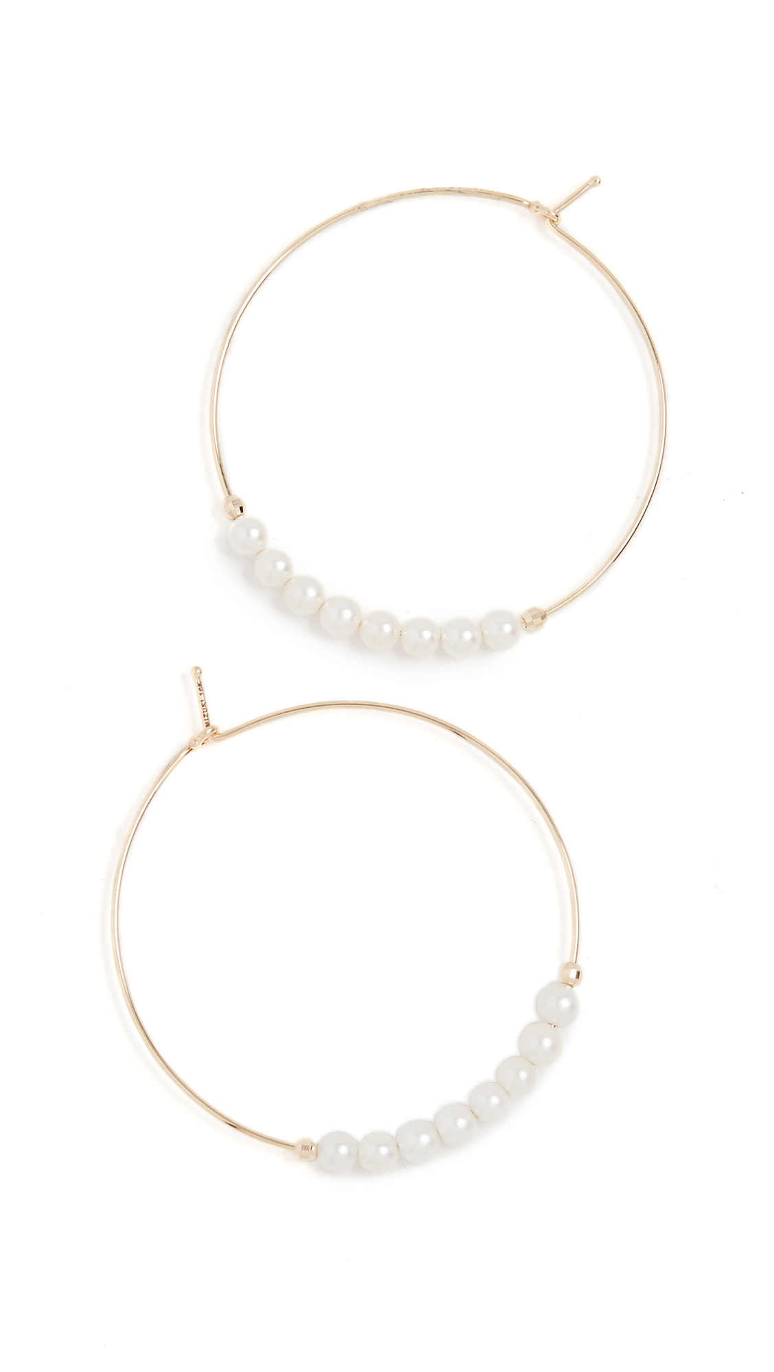 Mizuki 14K Small Pearl Hoops In Gold/Pearl | ModeSens