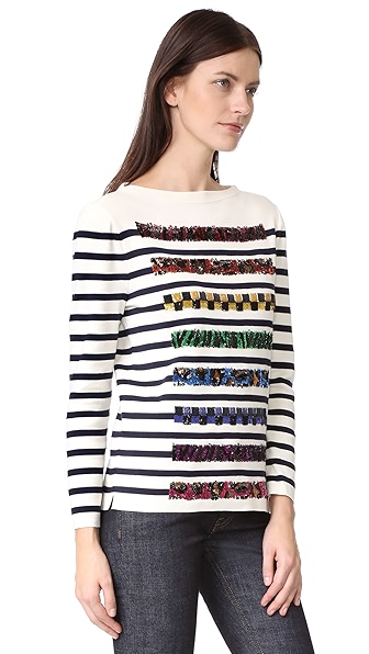 MARC JACOBS Long Sleeve Boat Neck Sweater