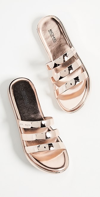 michael kors keiko metallic slide
