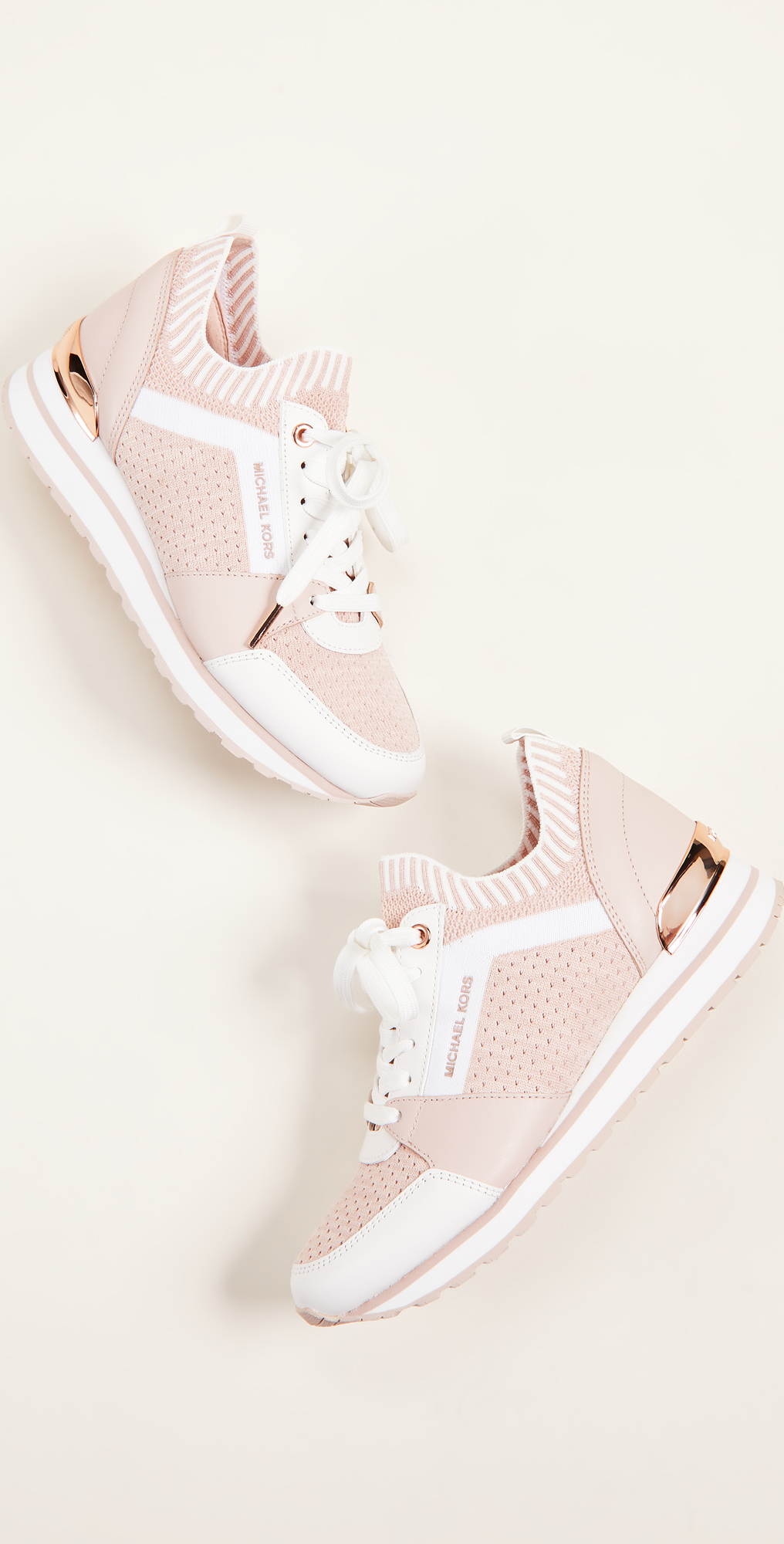 michael kors billie knit trainer pink