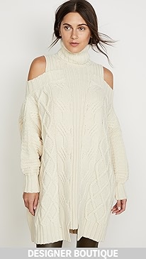 Monse - Cold Shoulder Fisherman Sweater