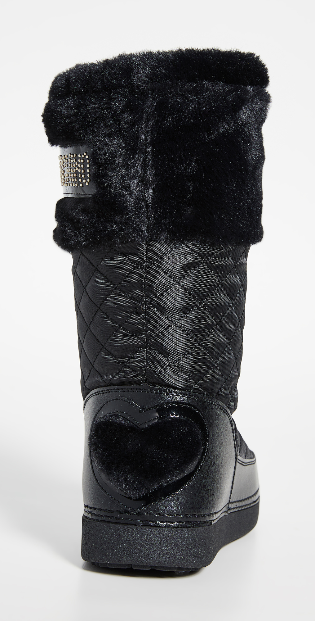 love moschino faux fur stud snow boots